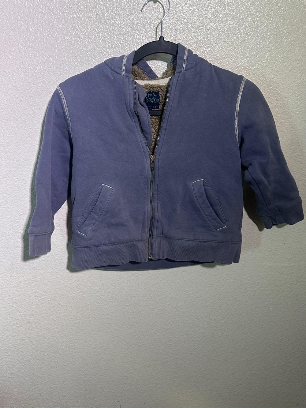 Mini Boden Indigo Hooded Zip Jacket